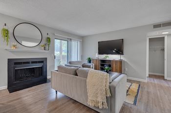In-home fireplace with decorative mantle